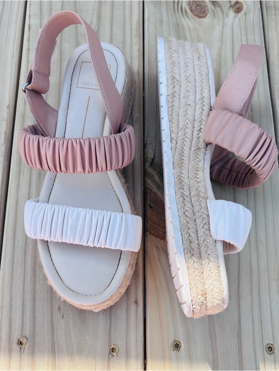 Dolce Vita Ruched Two-Tone Pink Platform Sandals - Picture 2 of 5